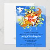 Blue Sky Explods Birds Bridal Shower Invitations (Devant / Derrière)