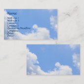 Blue Sky Fluffy Clouds Nature Carte de visite (Devant / Derrière)