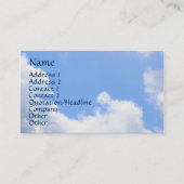 Blue Sky Fluffy Clouds Nature Carte de visite (Devant)