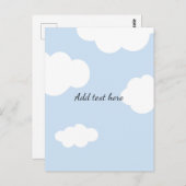 Blue Sky, Fluffy White Clouds Sjabloon Briefkaart (Voorkant / Achterkant)