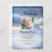 Blue sky Funérailles ordre de service Invitation (Devant)