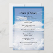 Blue sky Funérailles ordre de service Invitation (Dos)
