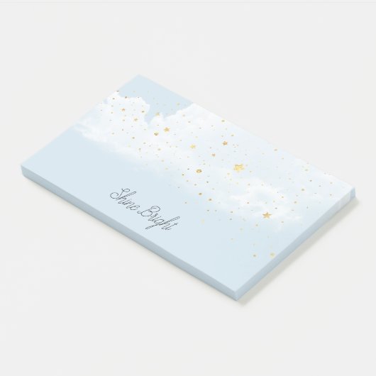 Blue Sky Gold Sterren Post-it® Notes (Schuin)