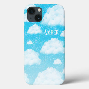 Blue Sky gradiënt White Clouds gepersonaliseerd iPhone 13 Hoesje
