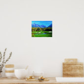Blue Sky Green Grass Mountain Image Poster de golf (Cuisine)