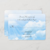 Blue Sky Guest Count Wedding RSVP Kaarten (Voorkant / Achterkant)