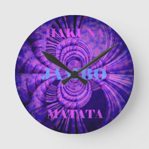 Blue Sky Hakuna Matata Kenya Giraffe Woven Art C Ronde Klok