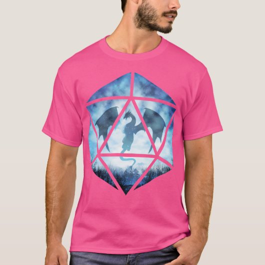 Blue Sky Ice Dragon D20 T-shirt (Voorkant)