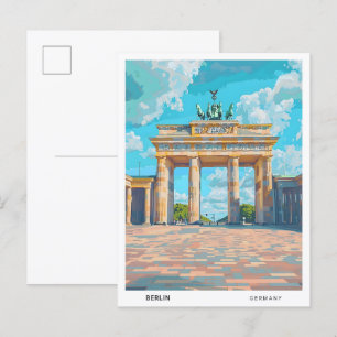 Blue Sky in Berlijn Duitsland Vintage Travel Briefkaart