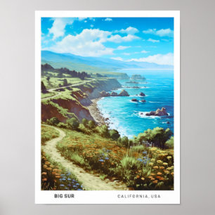 Blue Sky in Big Sur Californië Verenigde Staten Vi Poster