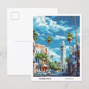 Blue Sky in Casablanca Marokko Vintage Travel Briefkaart