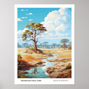 Blue Sky in het Kruger National Park Vintage Trave Poster
