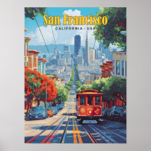 Blue Sky in San Francisco, Californië, Verenigde S Poster