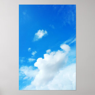 Blue Sky met Clouds Foto Poster