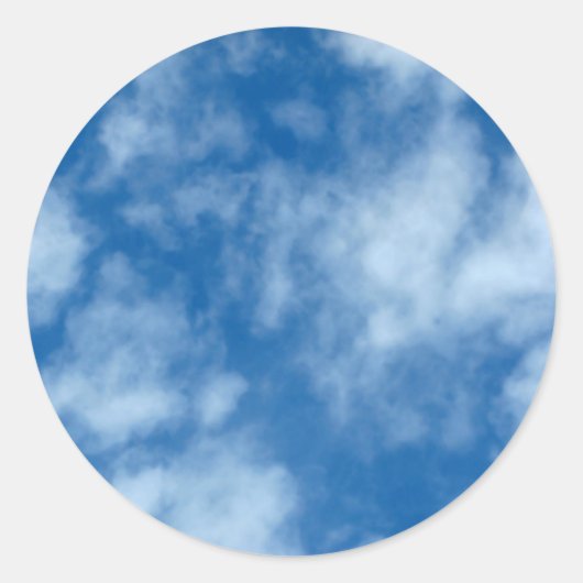 Blue Sky met Clouds Foto Ronde Sticker (Voorkant)