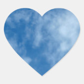 Blue Sky met Clouds Natuur Fotografie Hart Sticker (Voorkant)