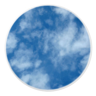 Blue Sky met Clouds Natuur Fotografie Keramische Knop