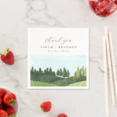 Blue Sky met Green Field bruiloft servetten (Insitu)