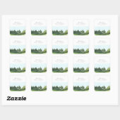 Blue Sky met veld Wedding Rectangular Sticker (Vel)