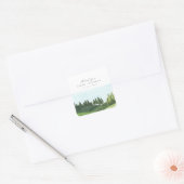 Blue Sky met veld Wedding Rectangular Sticker (Envelop)