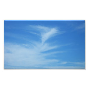 Blue Sky met White Clouds Abstracte Natuur Foto Afdruk