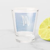 Blue Sky met White Clouds Abstracte Natuur Foto Shot Glas (Achterkant)