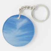 Blue Sky met White Clouds Abstracte Natuur Foto Sleutelhanger (Achterkant)