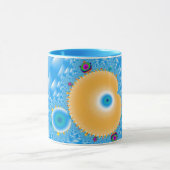 Blue Sky met wolken en peach Mok (Midden)