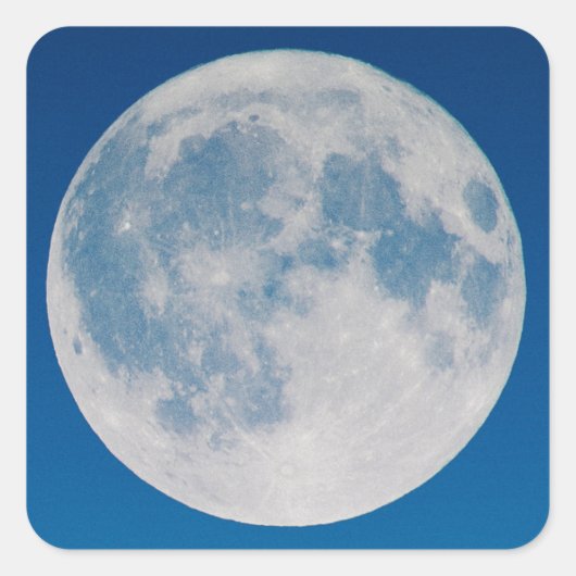 Blue Sky Moon Vierkante Sticker (Voorkant)