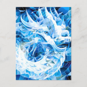 Blue Sky Mosaic Dragon Feestdagenkaart
