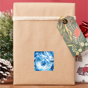 Blue Sky Mosaic Dragon Vierkante Sticker