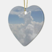 Blue Sky Natuur White Puffy Cloud Formations Keramisch Ornament (Links)