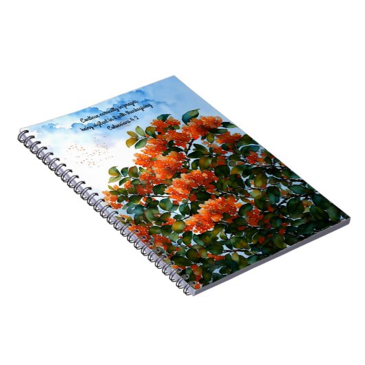 Blue Sky Orange Fleurs Art Prayer Journal (Côté Droit)