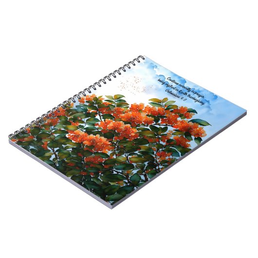Blue Sky Orange Fleurs Art Prayer Journal (Côté gauche)