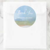 Blue Sky Painted Landscape Weddenschap Hartelijk d Ronde Sticker (Tas)