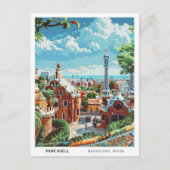 Blue Sky Park in Guell Barcelona Spanje Reizen Briefkaart (Voorkant)