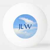Blue Sky Partly Cloudy met een Twist en Initialen Pingpongballen (Voorkant)