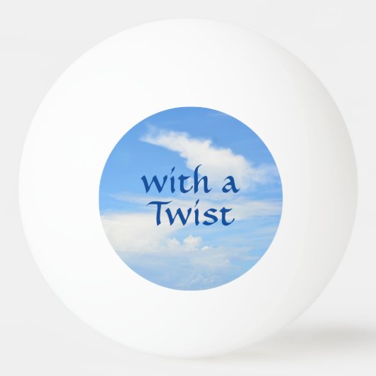 Blue Sky Partly Cloudy met een Twist en Initialen Pingpongballen (Achterkant)