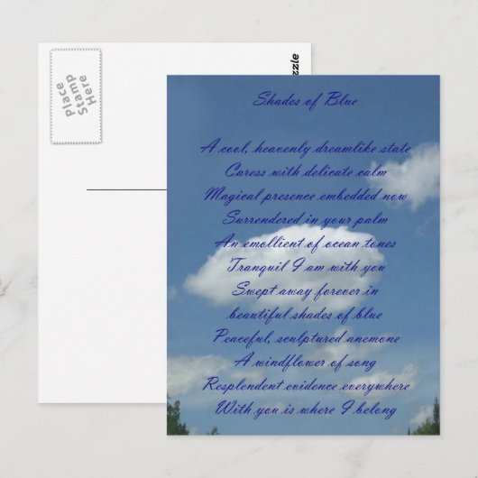 Blue Sky Poem Briefkaart (Voorkant / Achterkant)