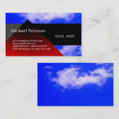 Blue Sky Red Black Travel Agent Carte de visite (Devant / Derrière)