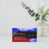 Blue Sky Red Black Travel Agent Visitekaartje (Staand voorkant)