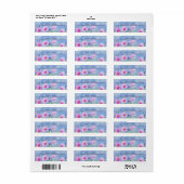 Blue Sky Roze Bloemen Retouradres Label (Full Sheet)