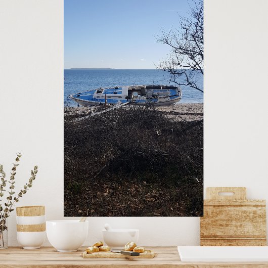 Blue Sky Shipwrecked Poster (Keuken)