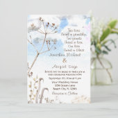 Blue Sky Simple Botanical Garden Christelijk Weddi Kaart (Staand voorkant)