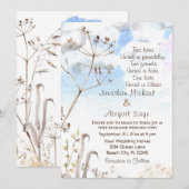 Blue Sky Simple Botanical Garden Christelijk Weddi Kaart (Voorkant / Achterkant)