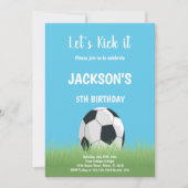 Blue Sky Soccer Invitation Anniversaire (Devant)