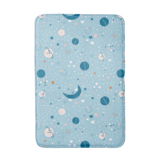 Blue Sky & Space Pattern Badmat (Voorkant Verticaal)