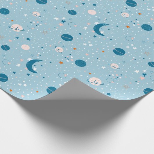 Blue Sky & Space Pattern Cadeaupapier (Hoek)