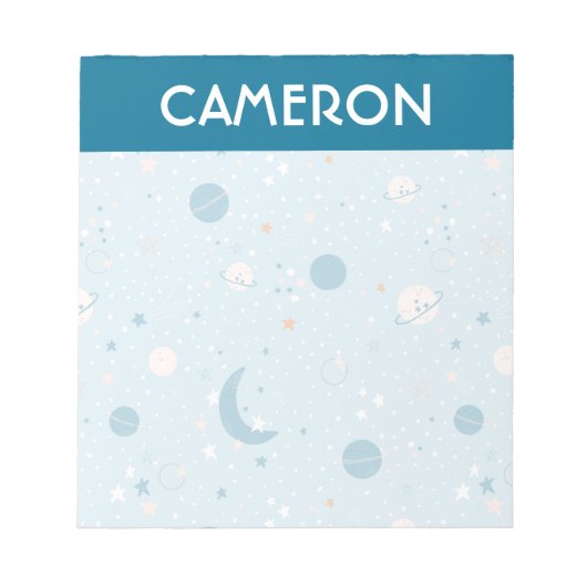 Blue Sky & Space Pattern Notitieblok (Voorkant)