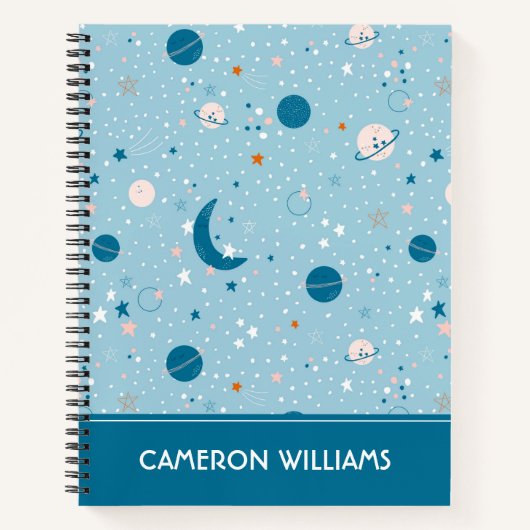 Blue Sky & Space Pattern Notitieboek (Voorkant)